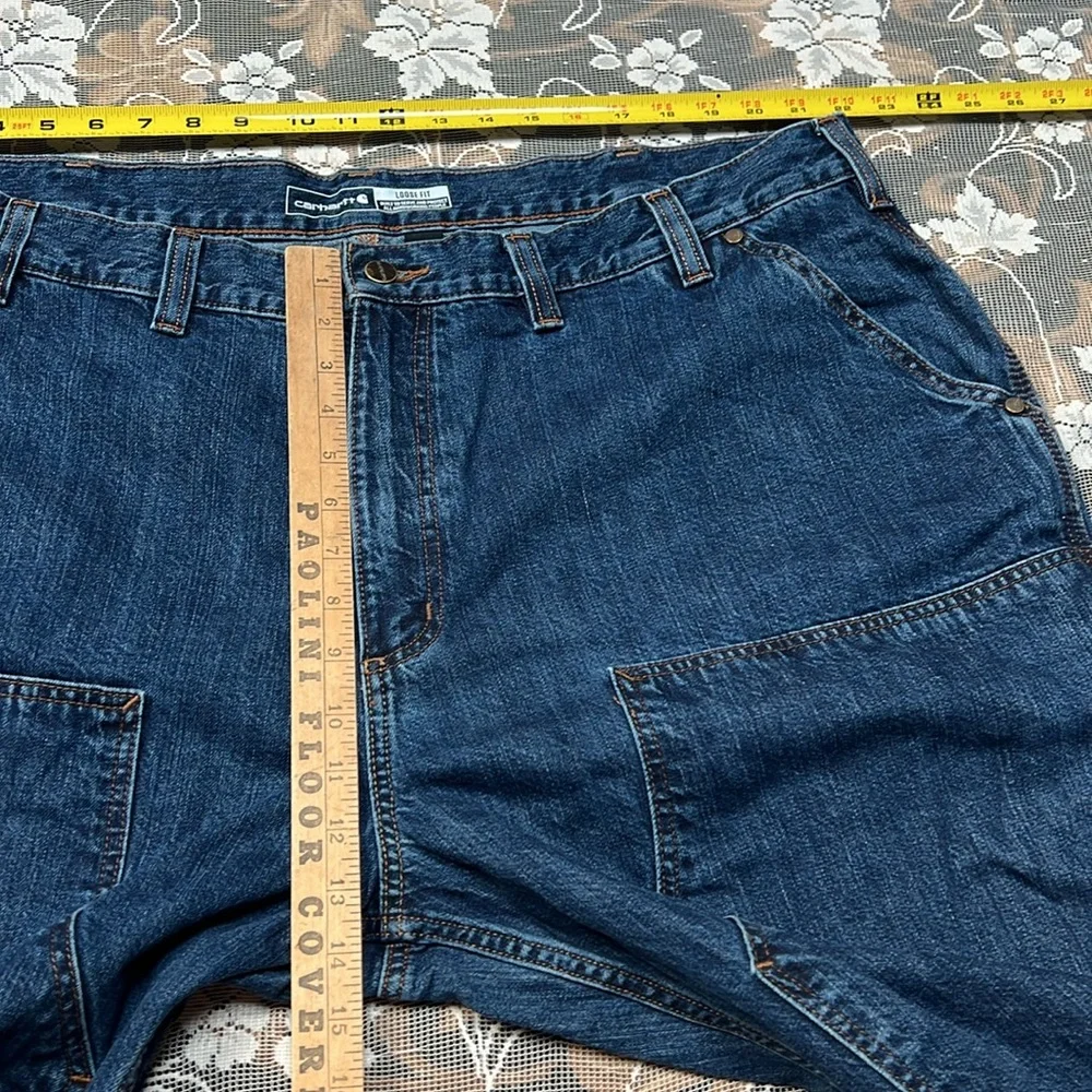 RELAXED LOOSE RUGGED FLEX® DUCK DOUBLE-FRONT DUNGAREE NWOT